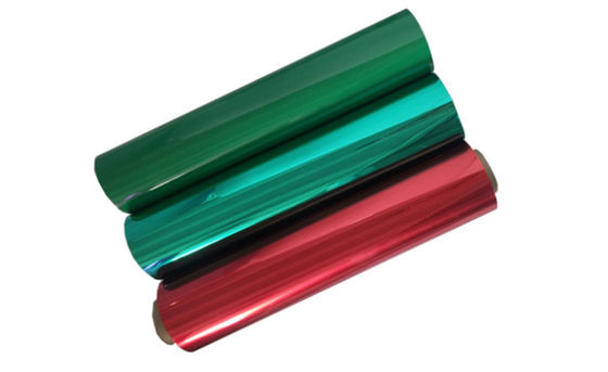 Cekinowe, metalizowane laserowo rolki folii BOPP, czerwona folia BOPP zgrzewalna