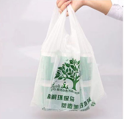 Kremowa kamizelka ze skrobi kukurydzianej Tote Biodegradowalne torby jednorazowe