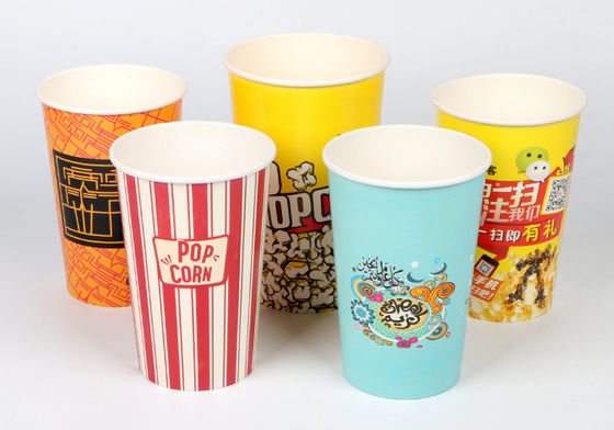 16 uncji Jednorazowe papierowe wiadra do popcornu z podwójną ścianką w kinie