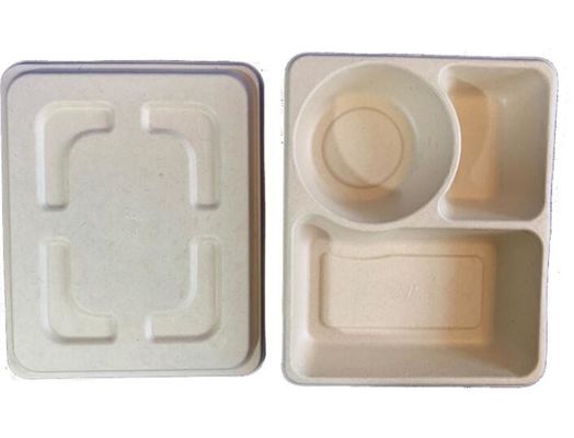 3Grid jednorazowe pudełko na lunch, biodegradowalne opakowanie na wynos