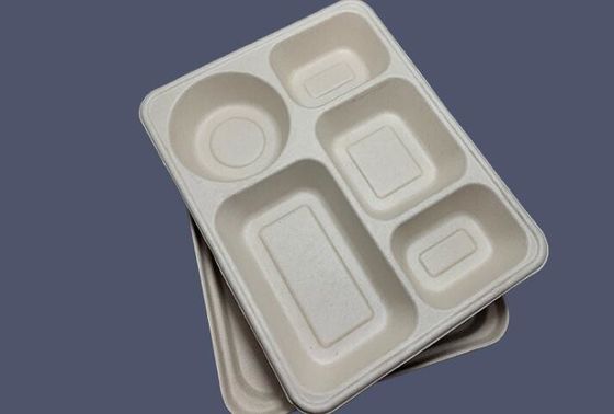 Jednorazowe pudełko na lunch 5 z pokrywką, biodegradowalne pudełko na lunch ze słomy pszennej