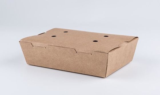 Prostokątne jednorazowe pudełko na lunch z papieru pakowego ， 1450 ml popcornowy kurczak