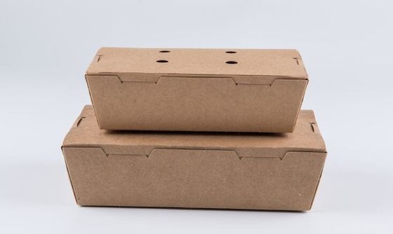 Prostokątne jednorazowe pudełko na lunch z papieru pakowego ， 1450 ml popcornowy kurczak