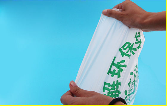 Odporne na rozciąganie biodegradowalne torby jednorazowe do supermarketów, kamizelki białe worki na śmieci