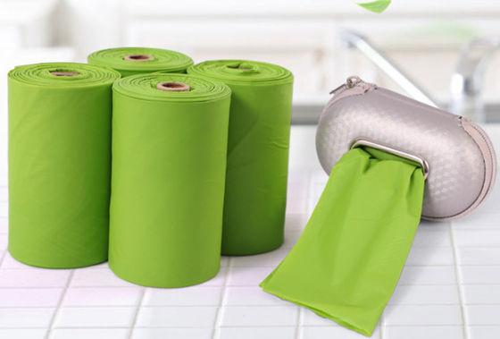 Kompostowalne, biodegradowalne torby jednorazowe, duże zielone worki na śmieci 80X90 CM