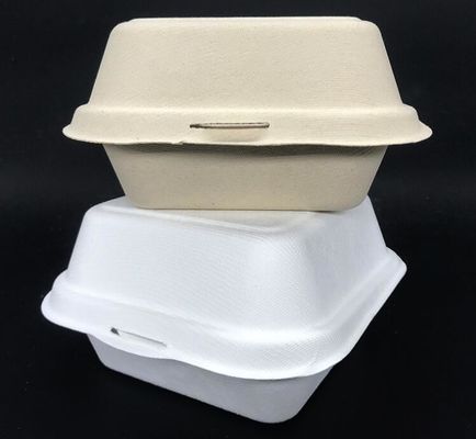 biodegradowalna miazga z trzciny cukrowej 450ml pudełko na lunch do hamburgerów do pojemnika na żywność na wynos