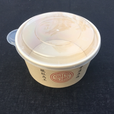 1100ml 32oz Kraft Paper Miska na zupę Food Grade Biodegradowalny pojemnik na żywność z ekologicznego papieru