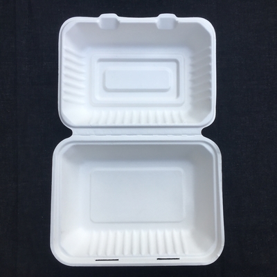 Prostokąt Biodegradowalny 600 ml Jednorazowe pudełko na lunch Bento Pulp z trzciny cukrowej