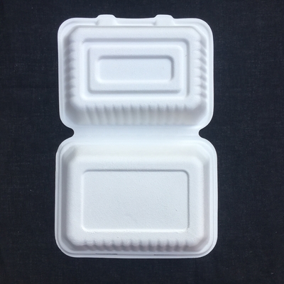 Prostokąt Biodegradowalny 600 ml Jednorazowe pudełko na lunch Bento Pulp z trzciny cukrowej
