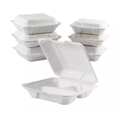 Biodegradowalny prostokąt z trzciny cukrowej Jednorazowe pudełko na lunch do pojemników na żywność na wynos