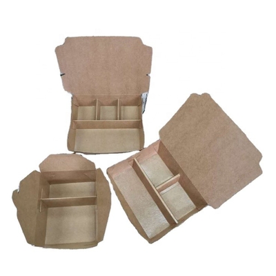 Take Away Jednorazowe Kraft Paper Plastikowe 3-komorowe pudełko na lunch Dostosuj