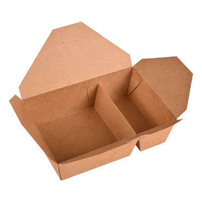 Papier pakowy 2 3 Pudełko na lunch z przegródką Jednorazowy pojemnik na żywność na wynos