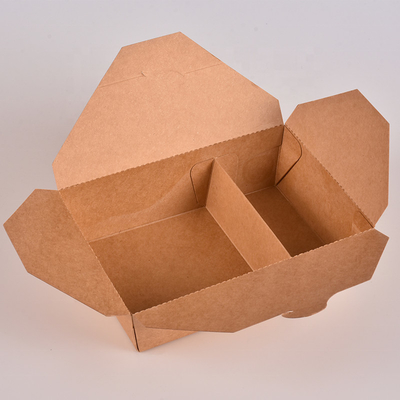 Papier pakowy 2 3 Pudełko na lunch z przegródką Jednorazowy pojemnik na żywność na wynos