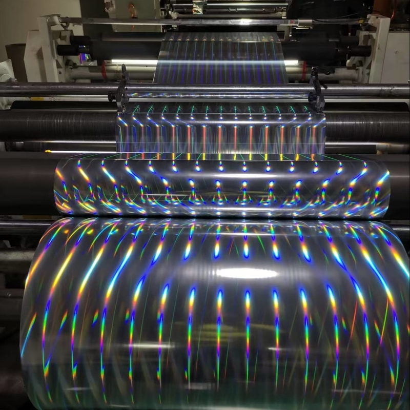 18um holograficzny kolor Bopp Glitter Film, poziomy filar światła BOPP film do opakowań medycznych